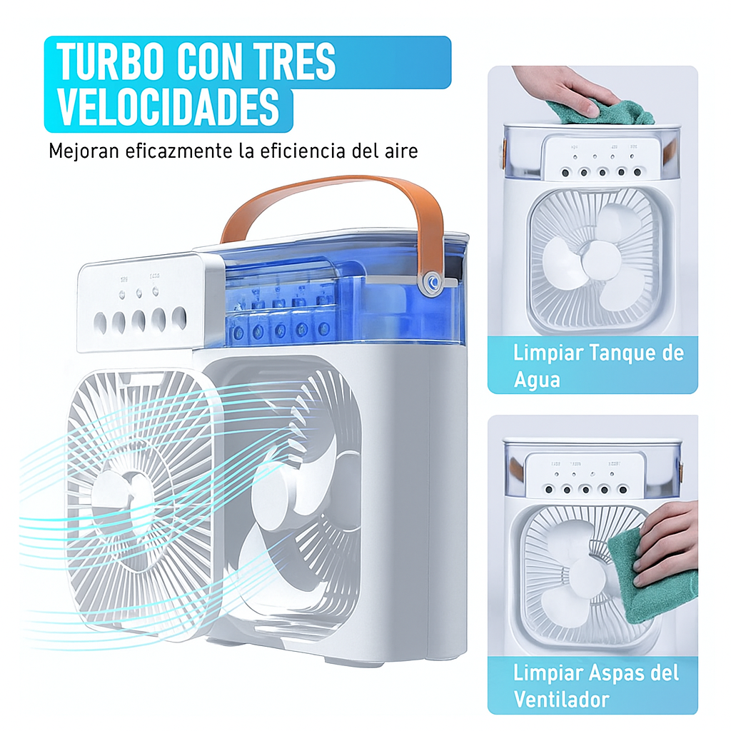 Mini Aire Acondicionado Air Cooler Fan 3 en 1 | Enfría, Humidifica y Purifica el Aire – Envío Gratis