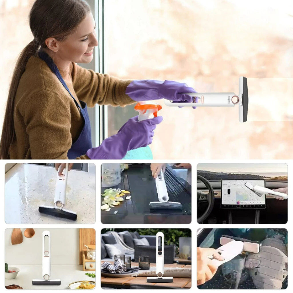 🧽 Mini Trapero Portátil 2 en 1 – Limpieza fácil sin mojarte las manos